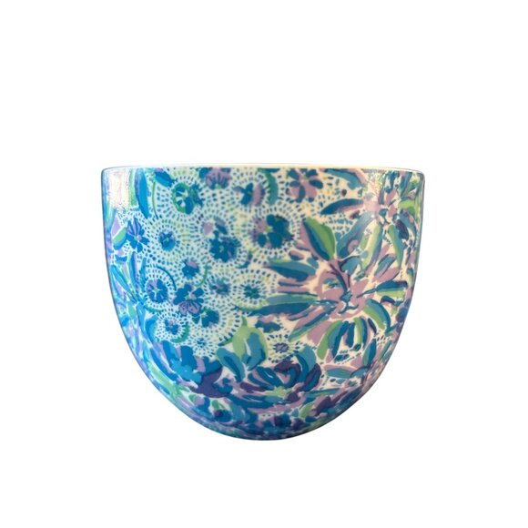 Lilly Pulitzer Coffee Cup Mug Hidden Lions Floral Blue Green Purple 3.25" X 4.25 - Picture 4 of 7